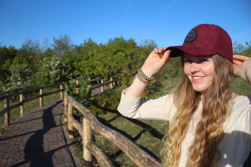 Wildlederkappe Bordeaux Rot