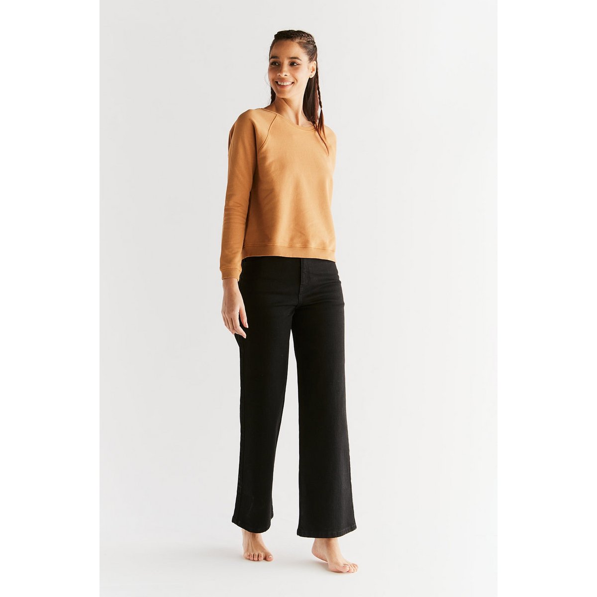 WE1010-104 | Jeans a gamba larga da uomo - Nero carbone