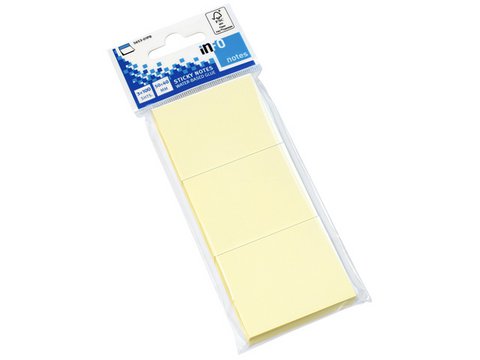 Info notities 50x40mm geel 3 blokken a 100 vel