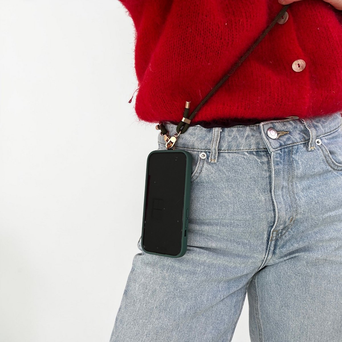 Telefoonketting - olijfgroen