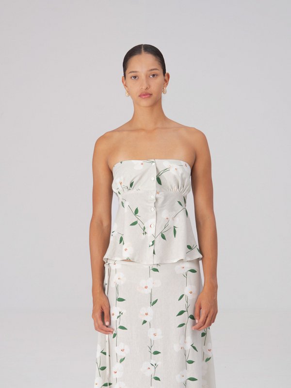 Zomer harlekijn bloemenprint top
