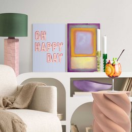 Schilderijen set  Happy Day 30x20