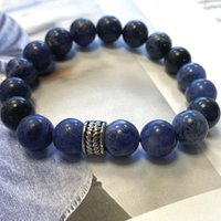Men's bracelet sodalite / stainless steel bead