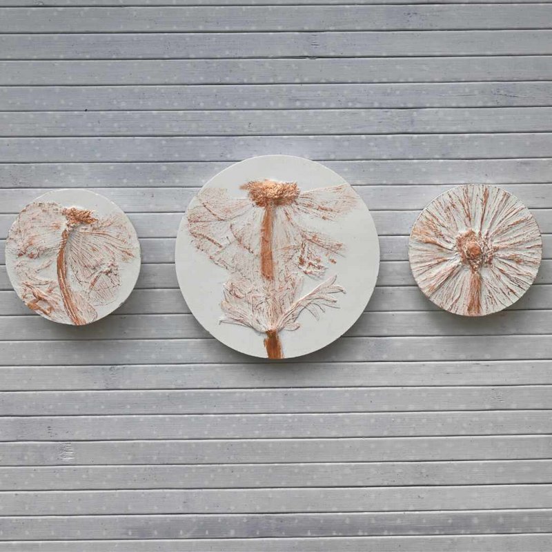 Set von 3 Mikro Fliesen, Anemone