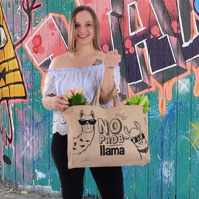 Domelo jute tas boodschappentas. Jute Shopper Bag. Groot water -Repellent winkelmand/ strandtas. Badtas xxl/ boodschappentas geschenken voor vrouwen.