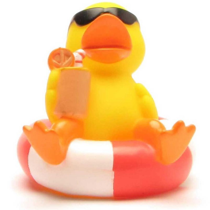 Quietscheentchen im Schwimmreif - Gummiente