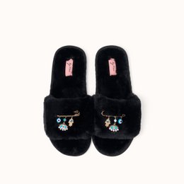 Black slippers