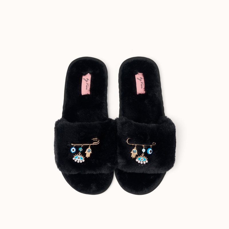 Black slippers