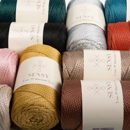 Cordoncino macramè Sensy Premium da 5 mm - 104 iarde, 100% poliestere