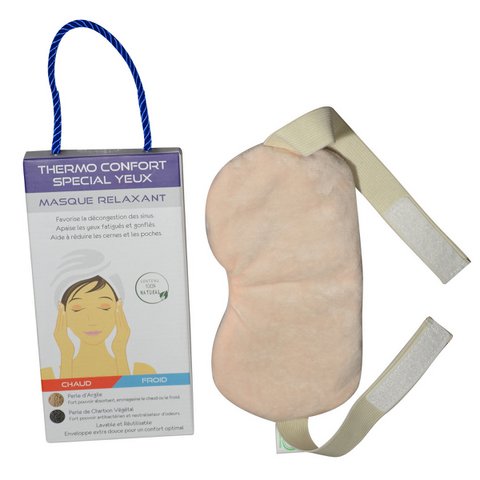 Thermo Confort Yeux - Ontspannend effect Verlicht migraine, concealer en droge ogen - Natuurlijk niet-giftig Samengesteld uit kleiparels en plantaardige houtskoolparels