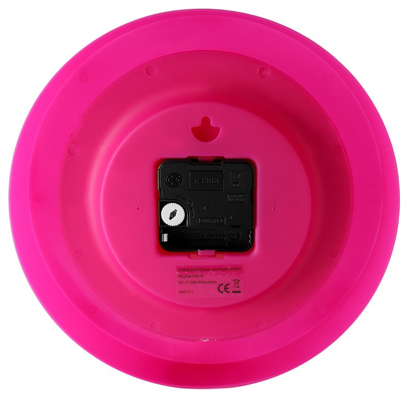 Reloj de pared infantil Atlanta, rosa, Ø 22,5 cm