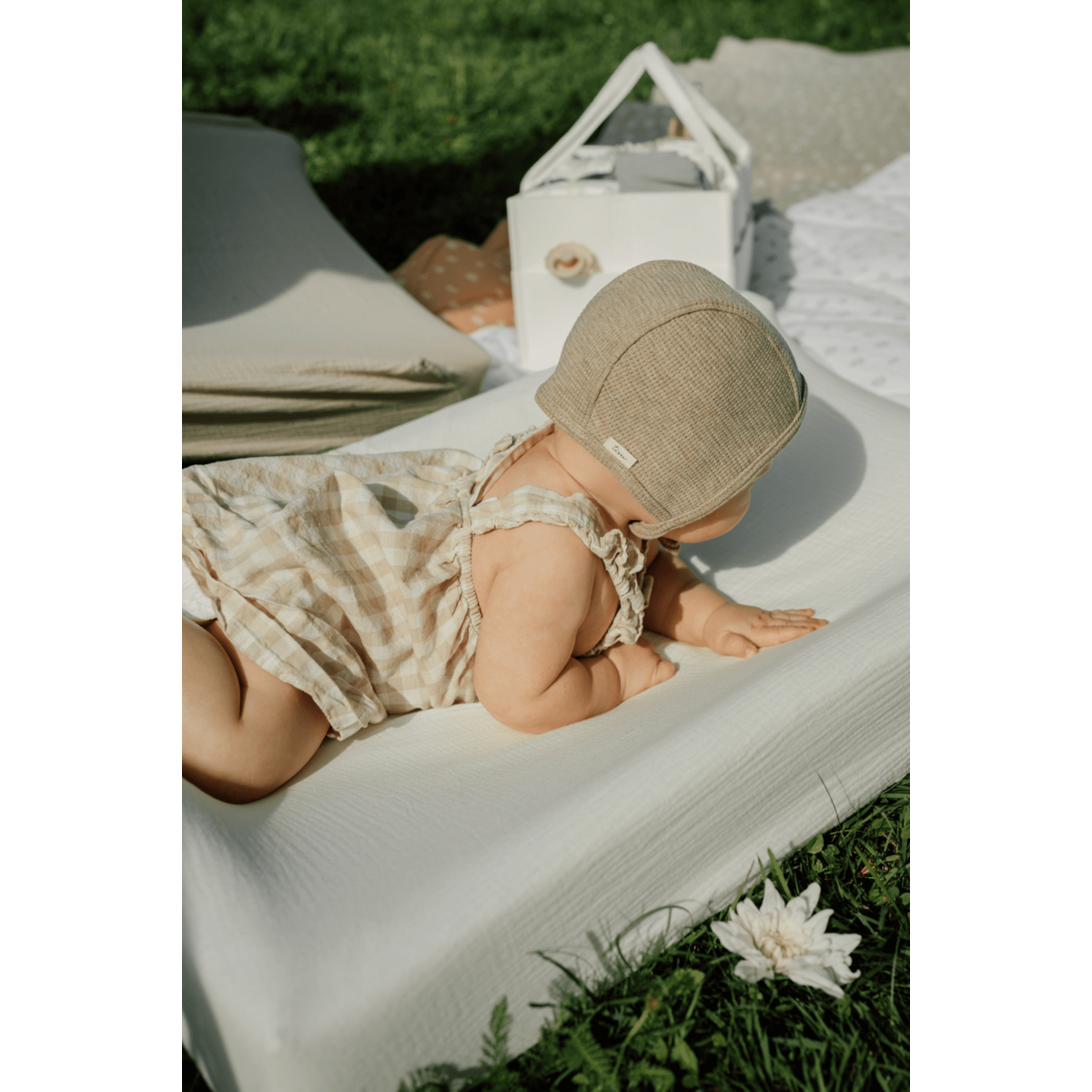 TISU baby bonnet, Oat