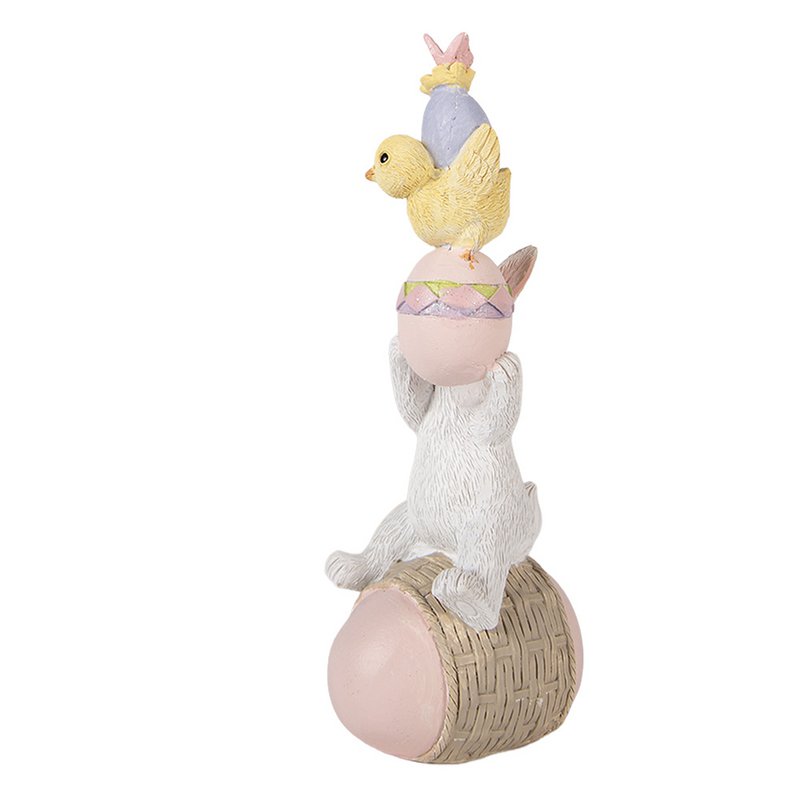 Decoration Statue Rabbit 8x6x19 cm White Plastic