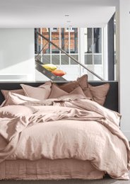 DUVET COVER 240X220CM 100% WASHED LINEN ROSE NUDE