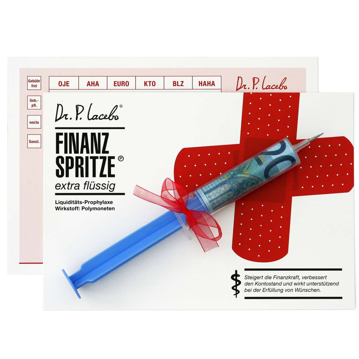 Dodatkowy płyn do zastrzyku gotówki - prezent pieniężny, prezenty od Dr. Placebo