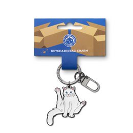 Emalje nøglering/taske charme "Siddende kat"