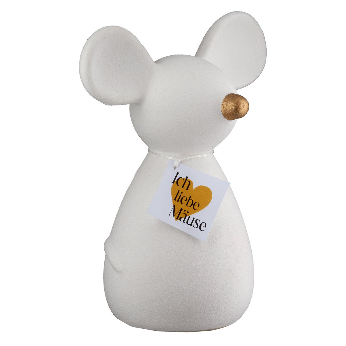 Spardose Maus Maus 2-sort. grau, weiß H. 15 cm, VE 8