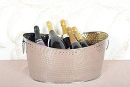 Seau à champagne argent martelé 49x35x23.5cm