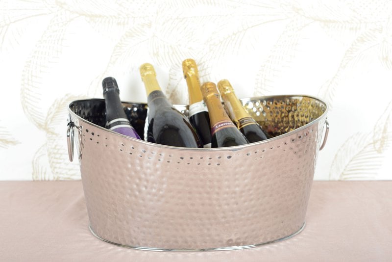 Seau à champagne argent martelé 49x35x23.5cm