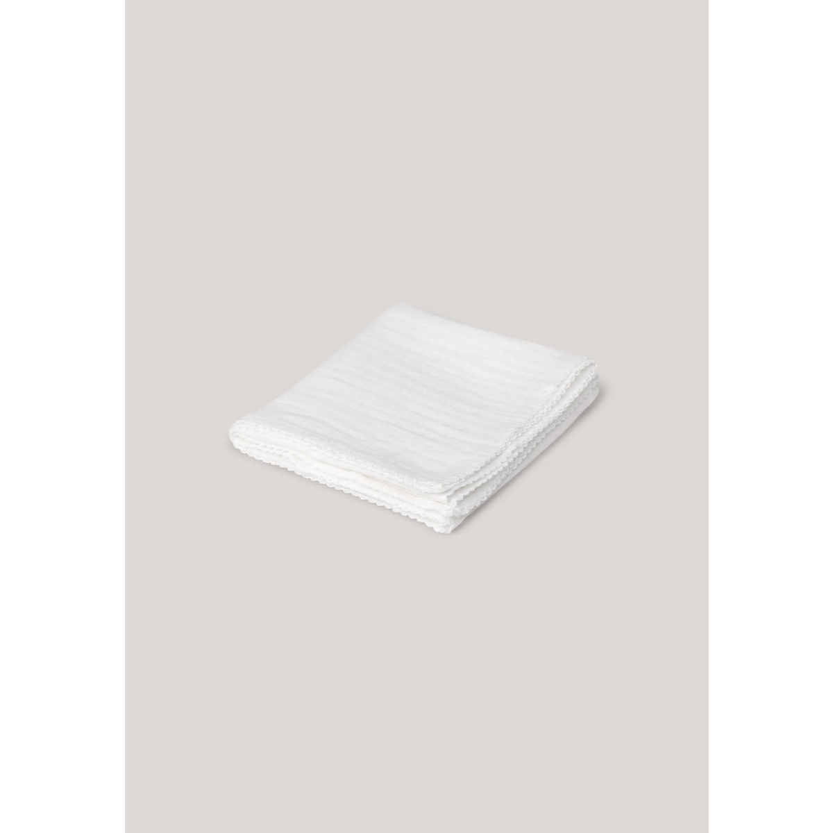 Mousseline met gehaakte bies - Witte bies