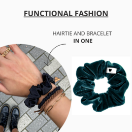 Velvet Scrunchie Groen - BellodyÂ® (1 stuk - Quetzal Groen)