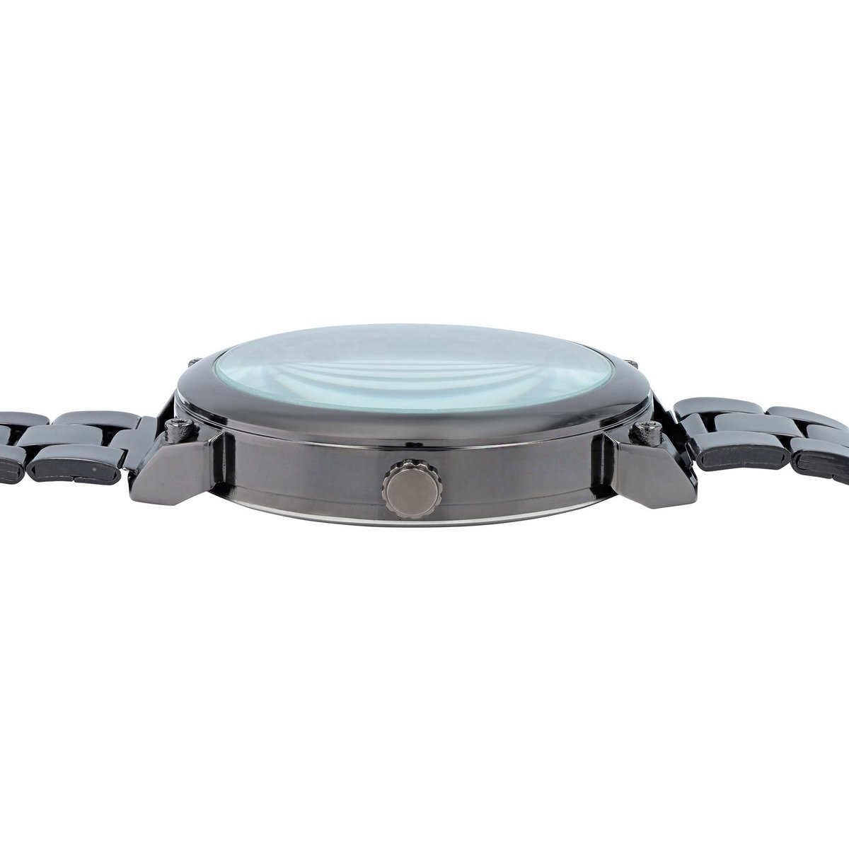 Reloj de hombre QBOS con correa de acero inoxidable, negro + marrón