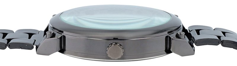 Reloj de hombre QBOS con correa de acero inoxidable, negro + marrón