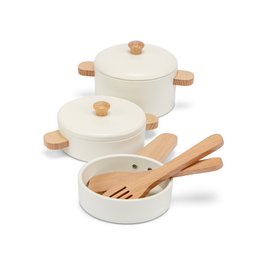 Holzkochgeschirr-Set Weiß - 7-teilig