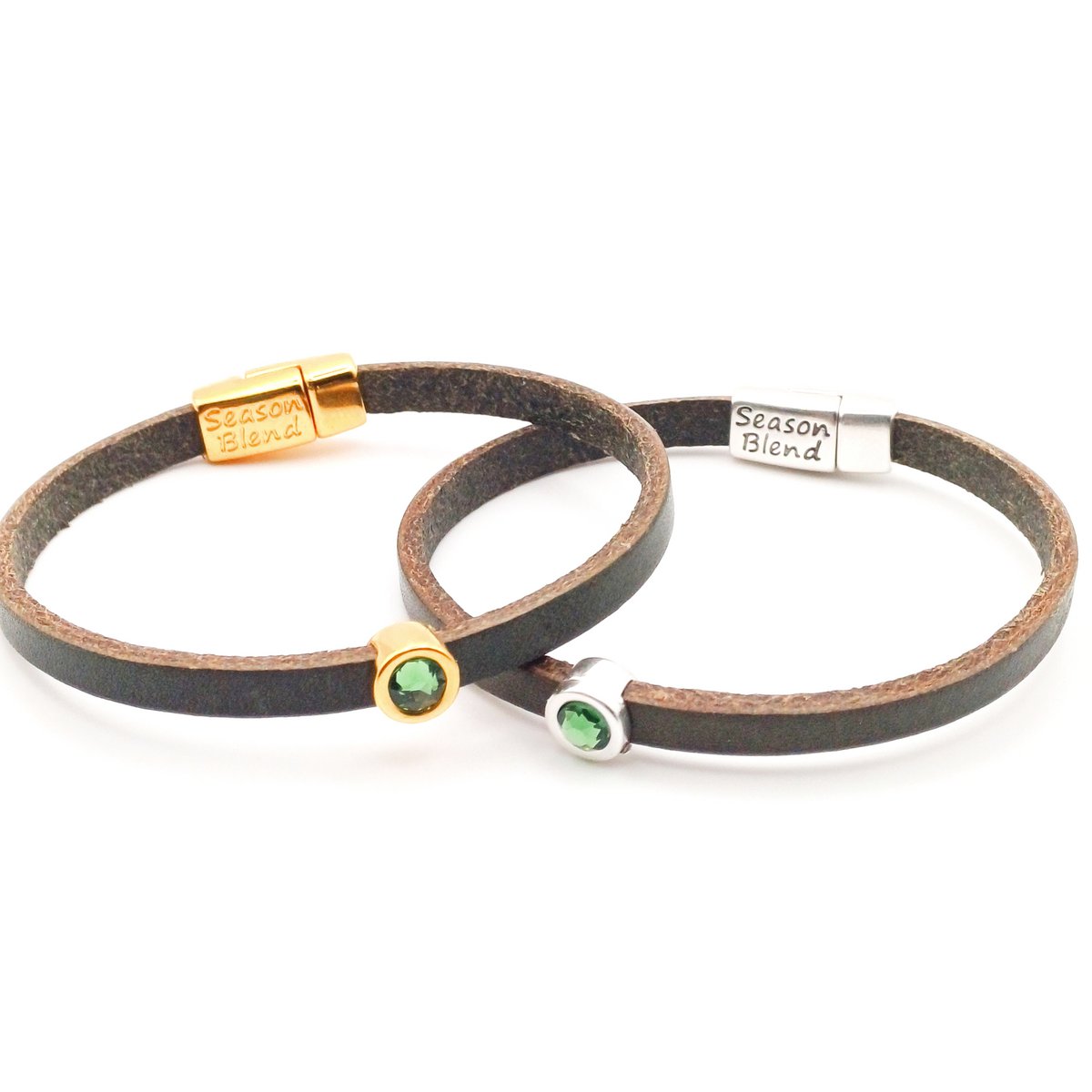 Shorty leather bracelet green