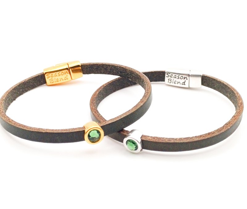 Shorty leather bracelet green
