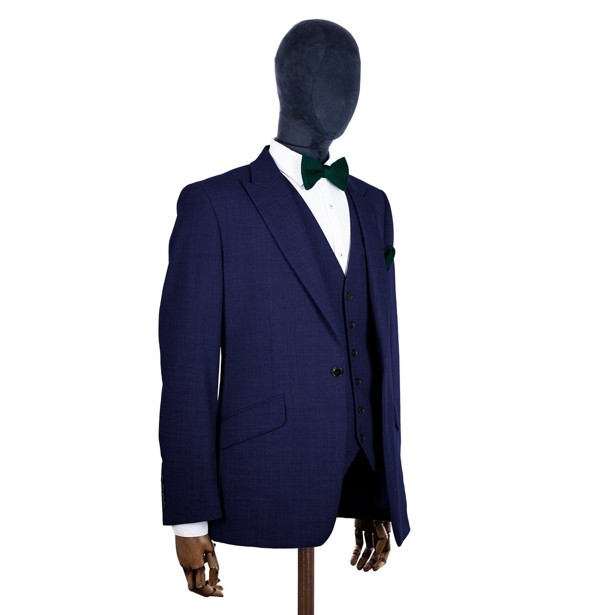 Green Knitted Bow Tie and Knitted Pocket Square Set
