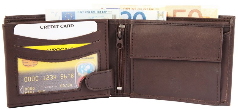 Excellanc wallet in dark brown