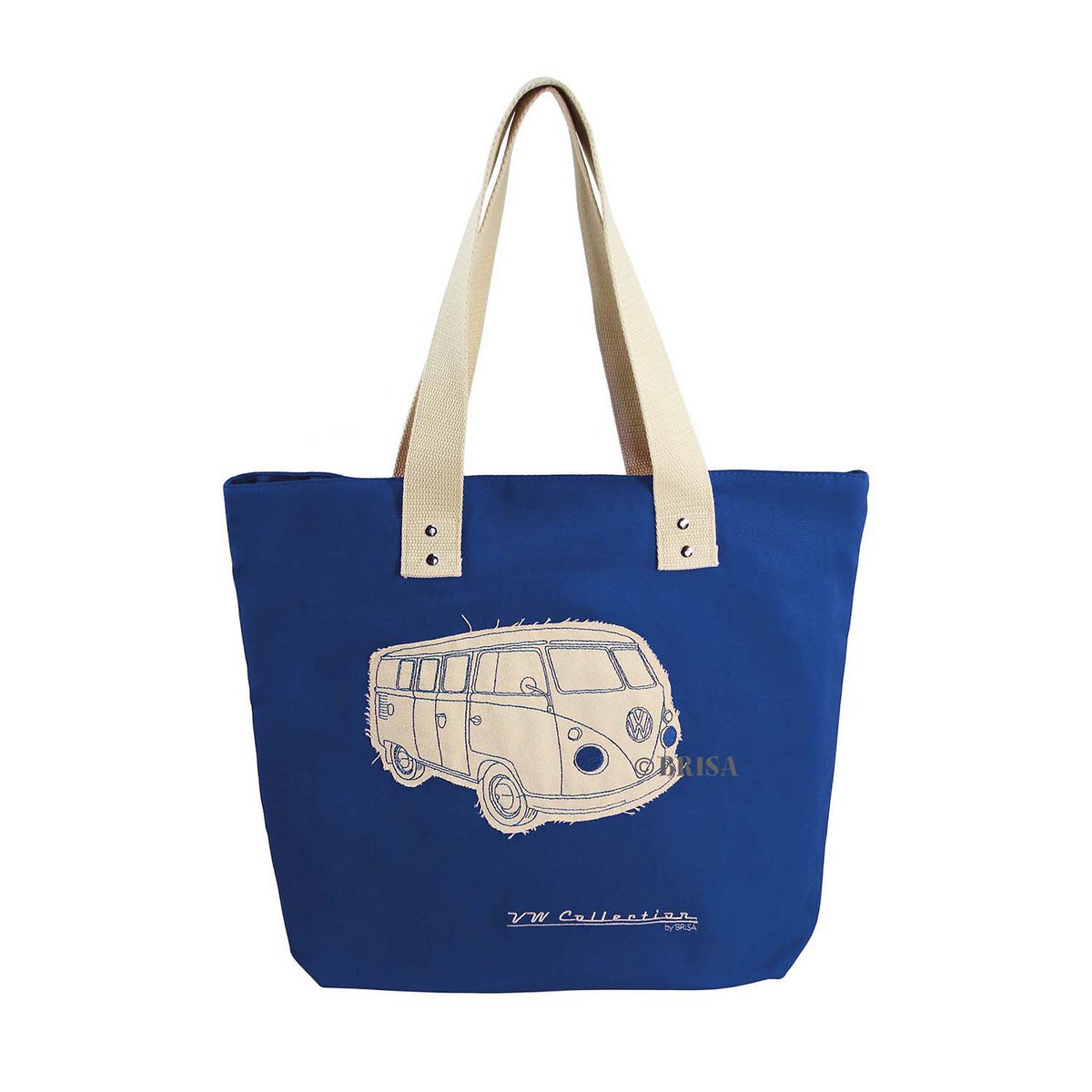 Volkswagen VW T1 Bus Canvas Shopper Bag - Silhouette/Blue