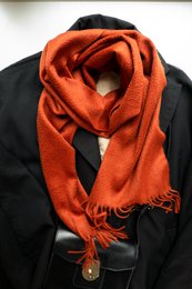 Fin vævet - 100% cashmere vævet tørklæde med frynser