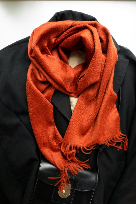 Fin vævet - 100% cashmere vævet tørklæde med frynser