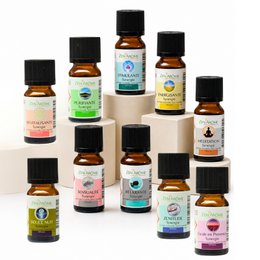 Lot de 10 Synergies d'Huiles Essentielles avec 1 Trousse de Rangement Offerte