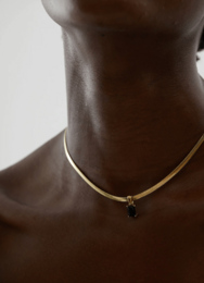 Cassidy - Snake Chain Crystal Charm Necklace