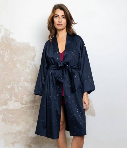 Bathrobe Kimono Cosmos Dark