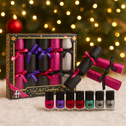 Gift Box of 6 Christmas Crackers "Nail Polish"