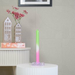 Candle Holder Bow - Glass - Lilac - 9,5x6,5x2,5cm