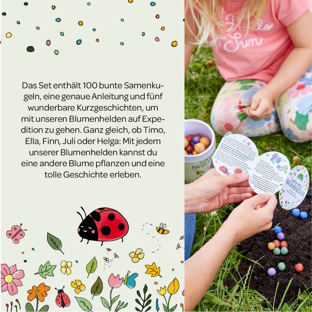 Blumenmurmeln Naturabenteuer, 100er Dose