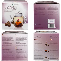 Creano Blooming Tea Gavesæt Sort te med glaskande