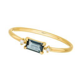 Pierścionek London Blue Topaz, 14-karatowe żółte złoto
