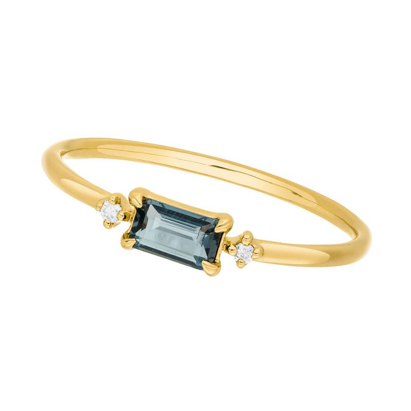 Pierścionek London Blue Topaz, 14-karatowe żółte złoto