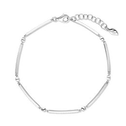 Armbåndsstang, 18K hvidguld, diamanter
