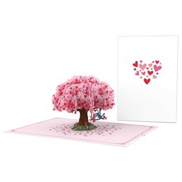 Carte pop-up Arbre cœur avec tourterelles