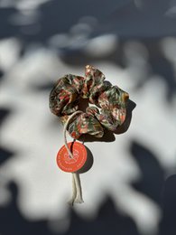 Scrunchie - Grüne Chiffon Blumen - Genbrug