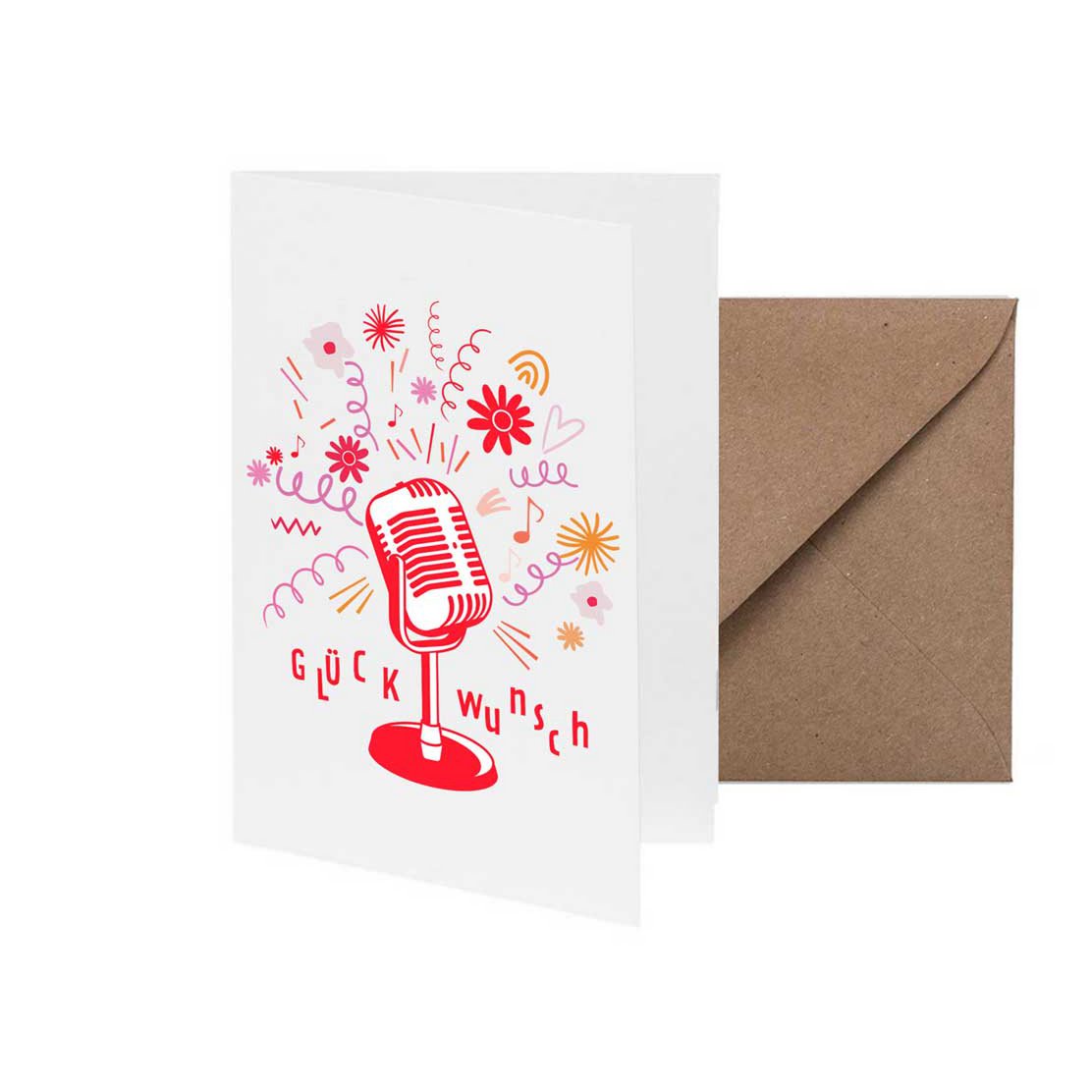 Greeting card congratulations microphone