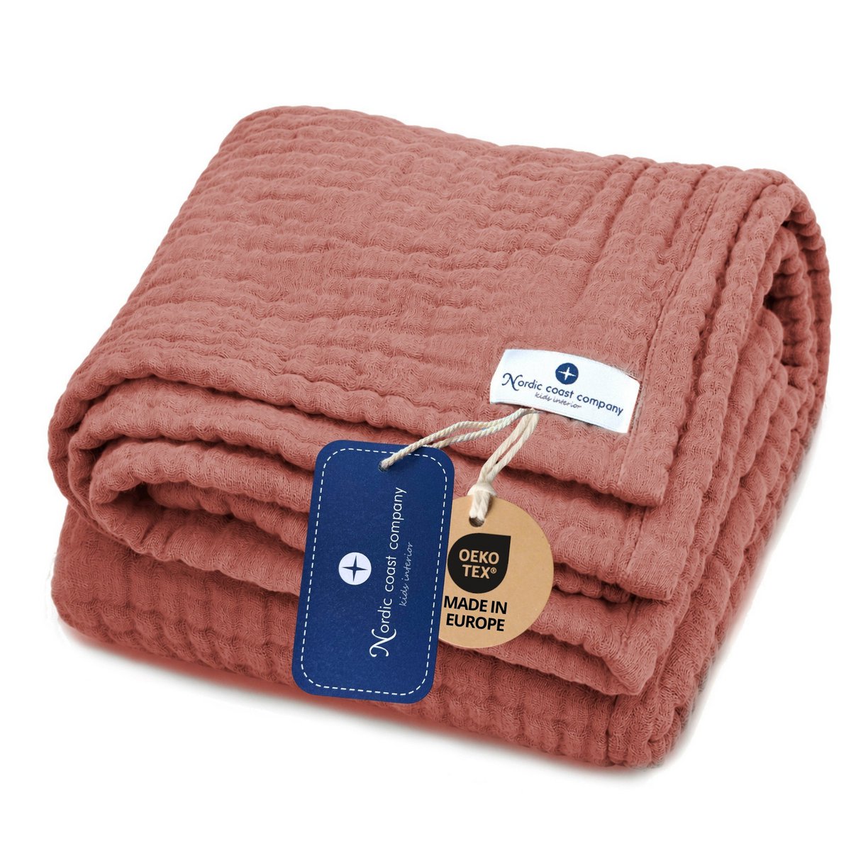 Copper red 4 in 1 Muslin Baby Blanket