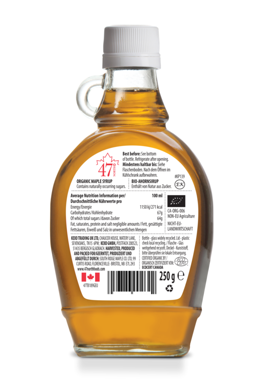 UNICA FONTE Sciroppo d'Acero Biologico, Canada Grado A, dorato, delicato - 250g